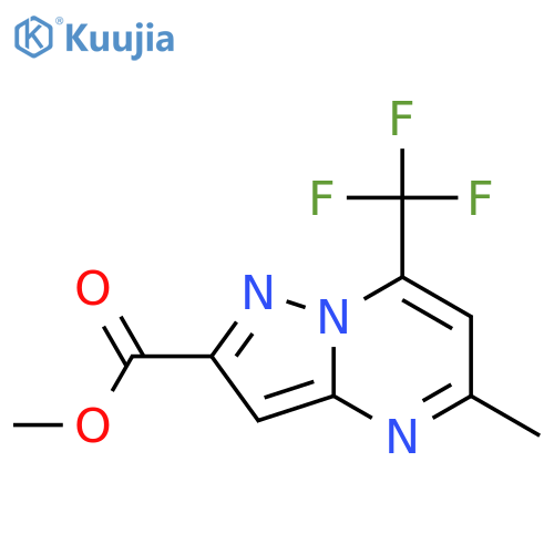 <br>5-Methyl-7-trifluoromethyl-pyrazolo[1,5-a]pyrimidine-2-carboxylic acid meth yl ester structure