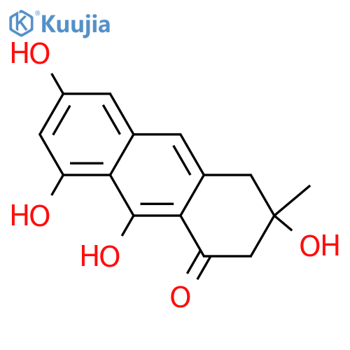 3,4-Dihydro-3,6,8,9-tetrahydroxy-3-methyl-1(2H)-anthracenone; (R)-form structure