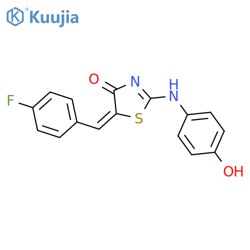 4(5H)-Thiazolone,5-[(4-fluorophenyl)methylene]-2-[(4-hydroxyphenyl)amino]- structure