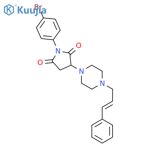 (E)-1-(4-bromophenyl)-3-(4-cinnamylpiperazin-1-yl)pyrrolidine-2,5-dione structure