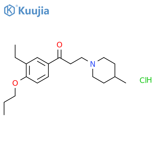 1-Propanone,1-(3-ethyl-4-propoxyphenyl)-3-(4-methyl-1-piperidinyl)-, hydrochloride (1:1) structure