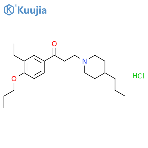 1-Propanone,1-(3-ethyl-4-propoxyphenyl)-3-(4-propyl-1-piperidinyl)-, hydrochloride (1:1) structure