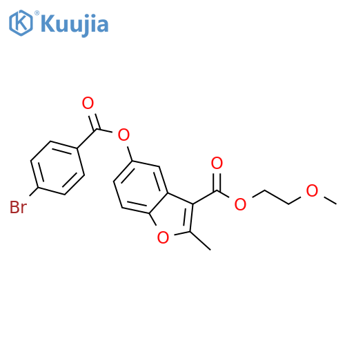 2-methoxyethyl 5-(4-bromobenzoyloxy)-2-methyl-1-benzofuran-3-carboxylate structure