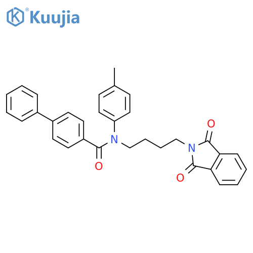 N-4-(1,3-dioxo-2,3-dihydro-1H-isoindol-2-yl)butyl-N-(4-methylphenyl)-1,1'-biphenyl-4-carboxamide structure