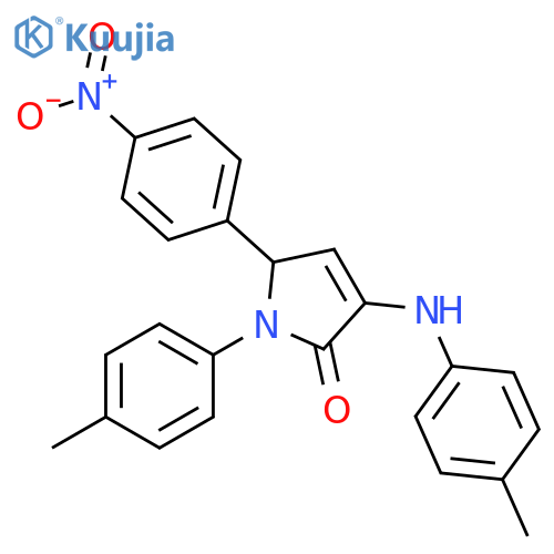 2H-Pyrrol-2-one,1,5-dihydro-1-(4-methylphenyl)-3-[(4-methylphenyl)amino]-5-(4-nitrophenyl)- structure