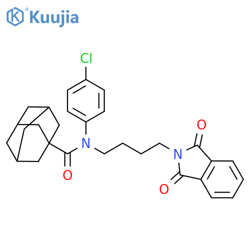 N-(4-chlorophenyl)-N-[4-(1,3-dioxo-2,3-dihydro-1H-isoindol-2-yl)butyl]adamantane-1-carboxamide structure