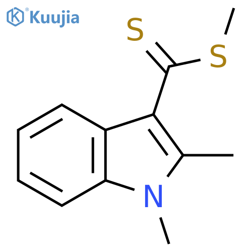 1H-Indole-3-carbodithioic acid, 1,2-dimethyl-, methyl ester structure