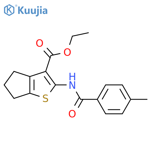ethyl 2-(4-methylbenzamido)-4H,5H,6H-cyclopentabthiophene-3-carboxylate structure