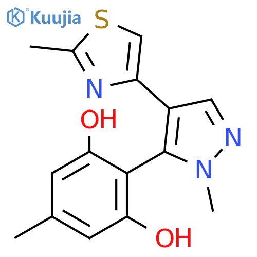 1,3-Benzenediol,5-methyl-2-[1-methyl-4-(2-methyl-4-thiazolyl)-1H-pyrazol-5-yl]- structure