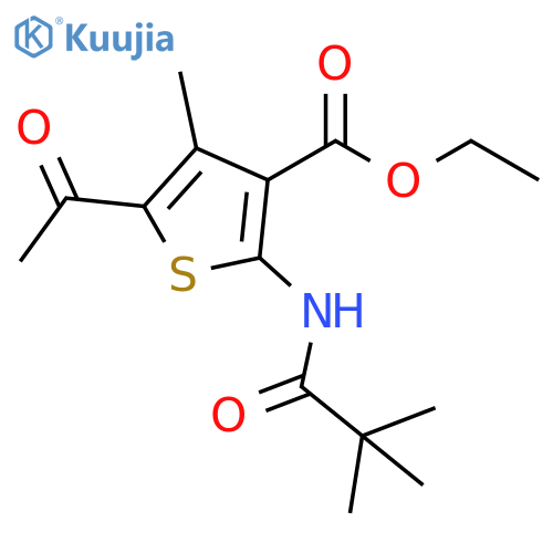 ethyl 5-acetyl-2-(2,2-dimethylpropanamido)-4-methylthiophene-3-carboxylate structure