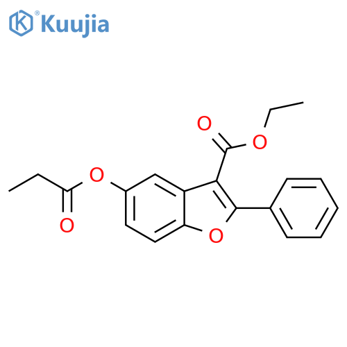 ethyl 2-phenyl-5-(propanoyloxy)-1-benzofuran-3-carboxylate structure
