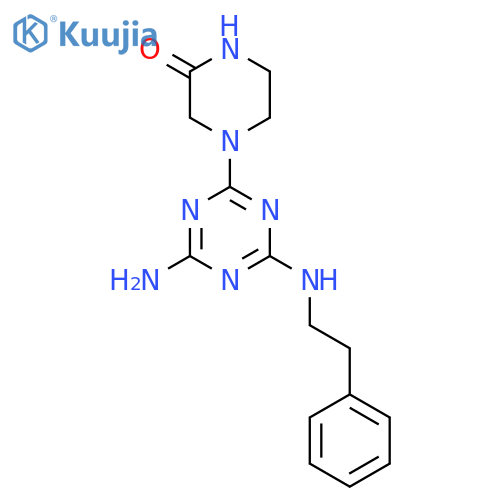2-Piperazinone,4-[4-amino-6-[(2-phenylethyl)amino]-1,3,5-triazin-2-yl]- structure