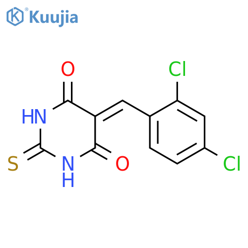 4,6(1H,5H)-Pyrimidinedione, 5-[(2,4-dichlorophenyl)methylene]dihydro-2-thioxo- structure