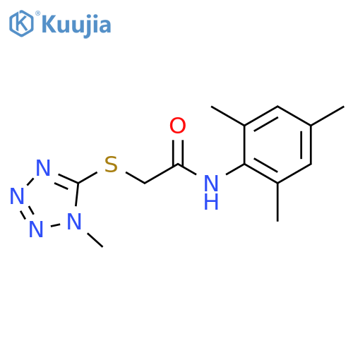 2-(1-methyltetrazol-5-yl)sulfanyl-N-(2,4,6-trimethylphenyl)acetamide structure