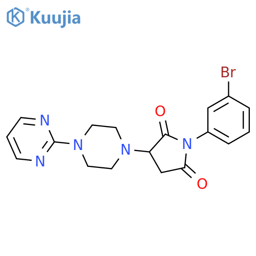 <br>1-(3-Bromo-phenyl)-3-(4-pyrimidin-2-yl-piperazin-1-yl)-pyrrolidine-2,5-dion e structure