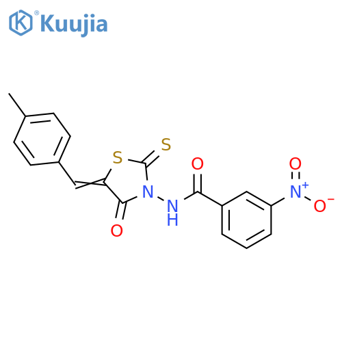 N-(5Z)-5-(4-methylphenyl)methylidene-4-oxo-2-sulfanylidene-1,3-thiazolidin-3-yl-3-nitrobenzamide structure