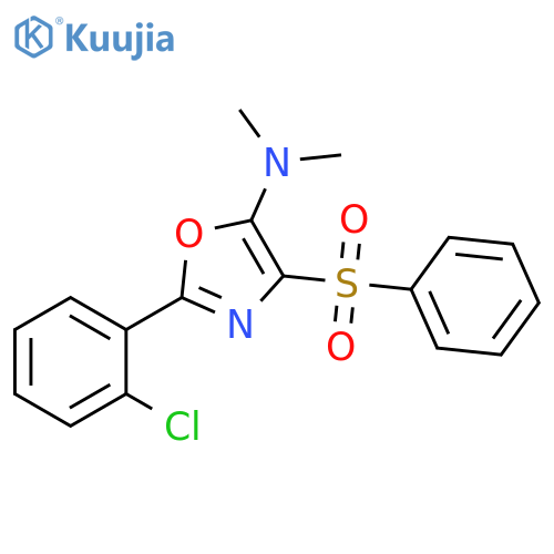 4-(benzenesulfonyl)-2-(2-chlorophenyl)-N,N-dimethyl-1,3-oxazol-5-amine structure