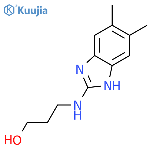 3-(5,6-Dimethyl-1H-benzodimidazol-2-ylamino)propan-1-ol structure