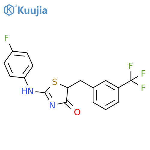 4(5H)-Thiazolone,2-[(4-fluorophenyl)amino]-5-[[3-(trifluoromethyl)phenyl]methyl]- structure
