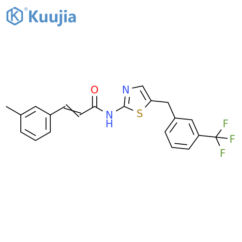 (2E)-3-(3-methylphenyl)-N-(5-{3-(trifluoromethyl)phenylmethyl}-1,3-thiazol-2-yl)prop-2-enamide structure