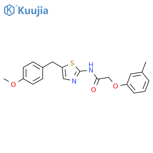 N-{5-(4-methoxyphenyl)methyl-1,3-thiazol-2-yl}-2-(3-methylphenoxy)acetamide structure