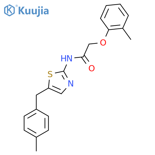 2-(2-methylphenoxy)-N-{5-(4-methylphenyl)methyl-1,3-thiazol-2-yl}acetamide structure