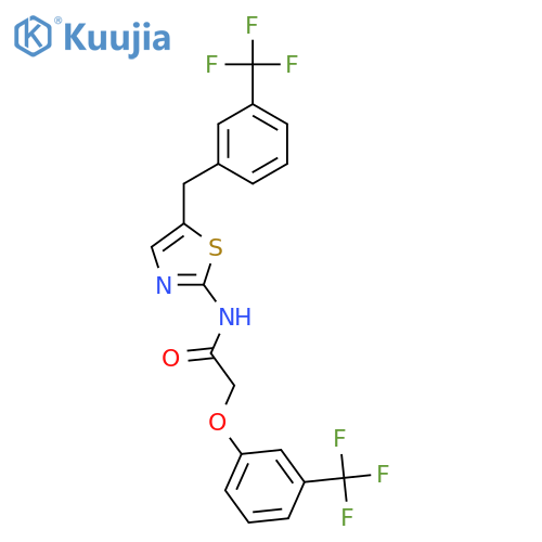 2-3-(trifluoromethyl)phenoxy-N-(5-{3-(trifluoromethyl)phenylmethyl}-1,3-thiazol-2-yl)acetamide structure