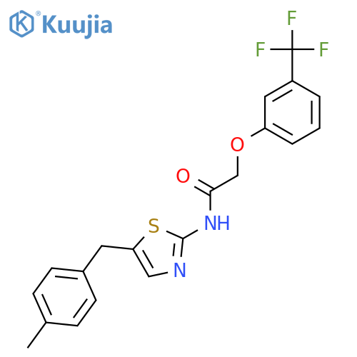 N-{5-(4-methylphenyl)methyl-1,3-thiazol-2-yl}-2-3-(trifluoromethyl)phenoxyacetamide structure