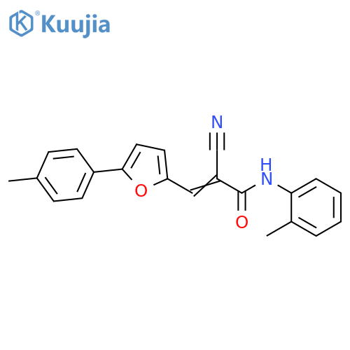 (2E)-2-cyano-N-(2-methylphenyl)-3-5-(4-methylphenyl)furan-2-ylprop-2-enamide structure