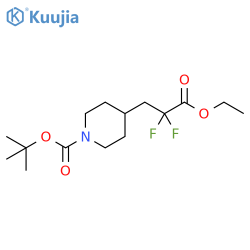 tert-butyl 4-(3-ethoxy-2,2-difluoro-3-oxopropyl)piperidine-1-carboxylate structure