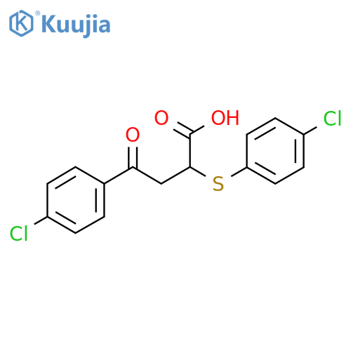 4-(4-Chlorophenyl)-2-(4-chlorophenyl)sulfanyl-4-oxobutanoic acid structure