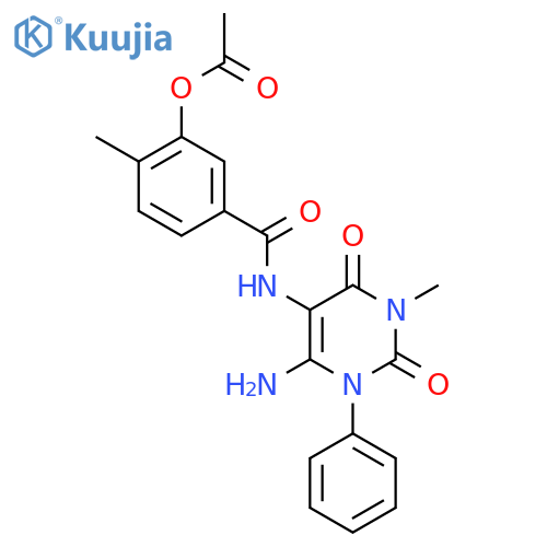Benzamide,3-(acetyloxy)-N-(6-amino-1,2,3,4-tetrahydro-3-methyl-2,4-dioxo-1-phenyl-5-pyrimidinyl)-4-methyl- structure