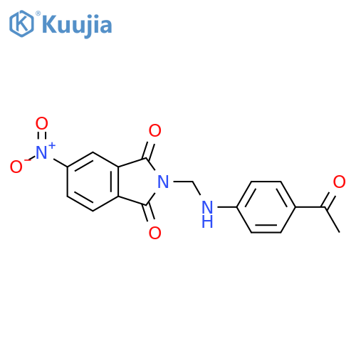 2-{[(4-acetylphenyl)amino]methyl}-5-nitro-1H-isoindole-1,3(2H)-dione structure