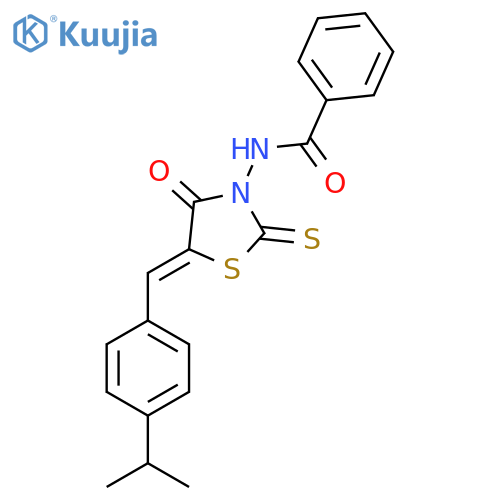 N-(5Z)-4-oxo-5-{4-(propan-2-yl)phenylmethylidene}-2-sulfanylidene-1,3-thiazolidin-3-ylbenzamide structure
