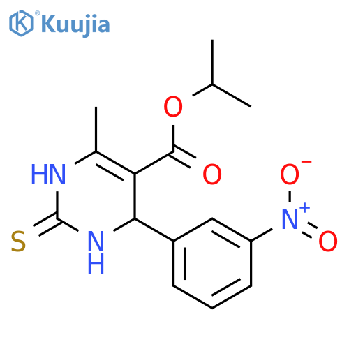 <br>propan-2-yl 6-methyl-4-(3-nitrophenyl)-2-sulfanylidene-1,2,3,4-tetrahydropy rimidine-5-carboxylate structure