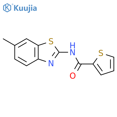 N-(2E)-6-methyl-2,3-dihydro-1,3-benzothiazol-2-ylidenethiophene-2-carboxamide structure