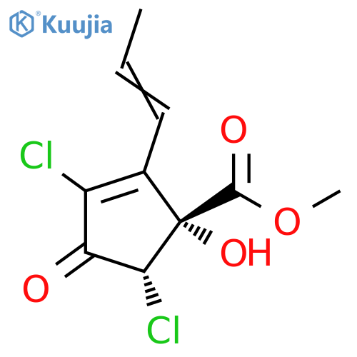 2-Cyclopentene-1-carboxylic acid,3,5-dichloro-1-hydroxy-4-oxo-2-(1-propenyl)-, methyl ester, cis- structure