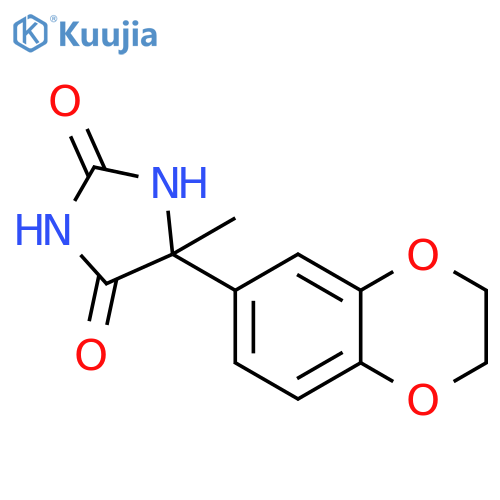 5-(2,3-dihydro-1,4-benzodioxin-6-yl)-5-methylimidazolidine-2,4-dione structure