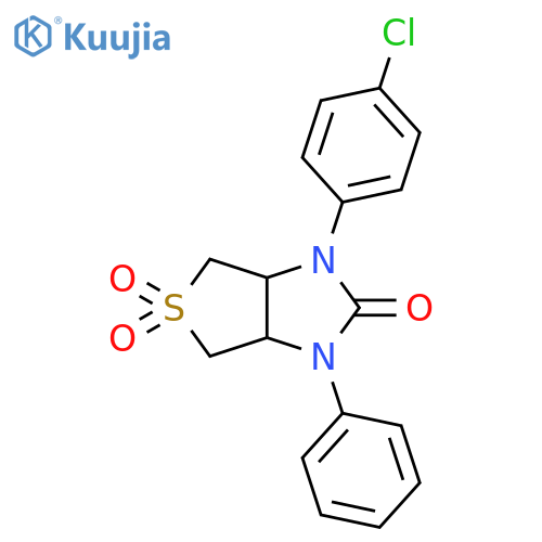1-(4-chlorophenyl)-3-phenyl-hexahydro-1H-5lambda6-thieno3,4-dimidazole-2,5,5-trione structure