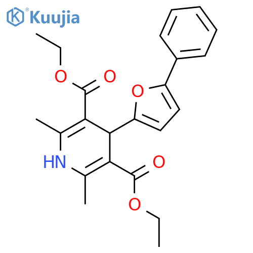 3,5-diethyl 2,6-dimethyl-4-(5-phenylfuran-2-yl)-1,4-dihydropyridine-3,5-dicarboxylate structure