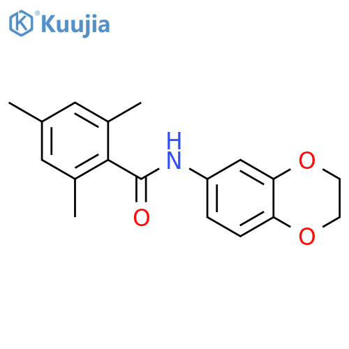 N-(2,3-dihydro-1,4-benzodioxin-6-yl)-2,4,6-trimethylbenzamide structure
