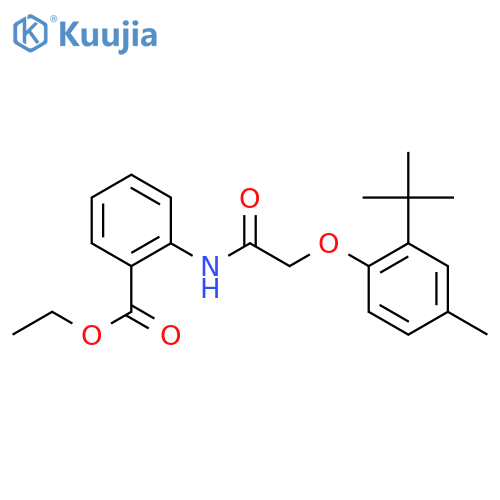 ethyl 2-2-(2-tert-butyl-4-methylphenoxy)acetamidobenzoate structure