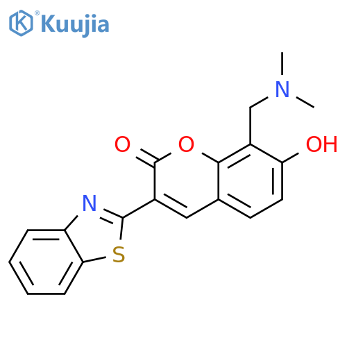 3-(1,3-benzothiazol-2-yl)-8-[(dimethylamino)methyl]-7-hydroxy-2H-chromen-2-one structure