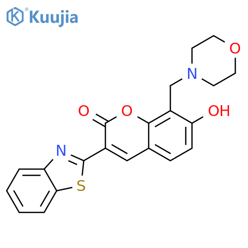3-(1,3-benzothiazol-2-yl)-7-hydroxy-8-(morpholin-4-yl)methyl-2H-chromen-2-one structure
