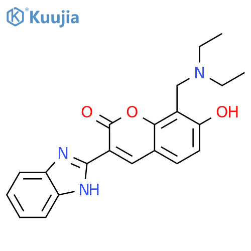 3-(1H-1,3-benzodiazol-2-yl)-8-(diethylamino)methyl-7-hydroxy-2H-chromen-2-one structure