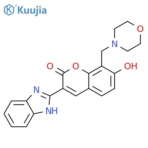 3-(1H-1,3-benzodiazol-2-yl)-7-hydroxy-8-[(morpholin-4-yl)methyl]-2H-chromen-2-one structure