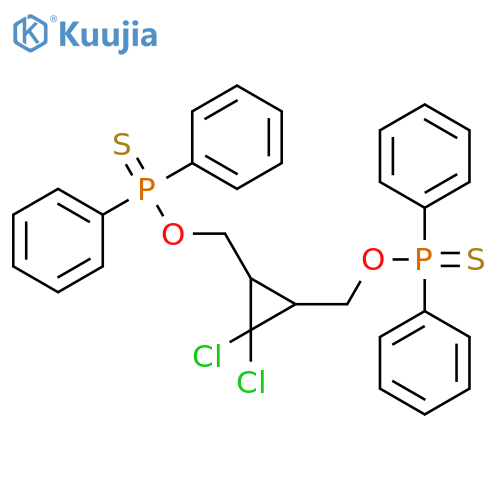 2,2-dichloro-3-({diphenyl(sulfanylidene)-lambda5-phosphanyloxy}methyl)cyclopropylmethyl diphenyl(sulfanylidene)phosphinite structure