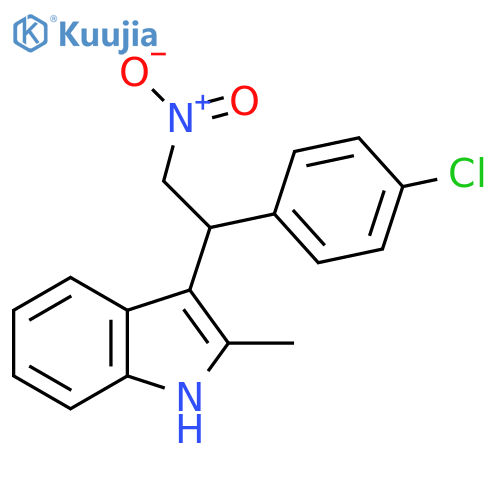 3-1-(4-chlorophenyl)-2-nitroethyl-2-methyl-1H-indole structure