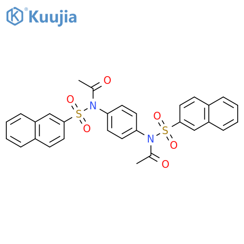 N-(naphthalene-2-sulfonyl)-N-{4-N-(naphthalene-2-sulfonyl)acetamidophenyl}acetamide structure
