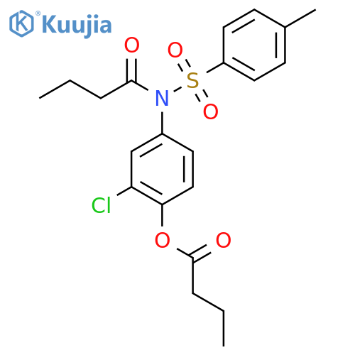 2-chloro-4-N-(4-methylbenzenesulfonyl)butanamidophenyl butanoate structure